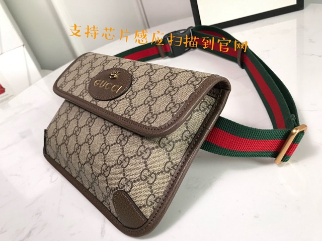 Gucci腰包 493930 古馳GUCCI新款腰包系列 晶片版 古奇虎頭腰包 男女同款  gqy3955